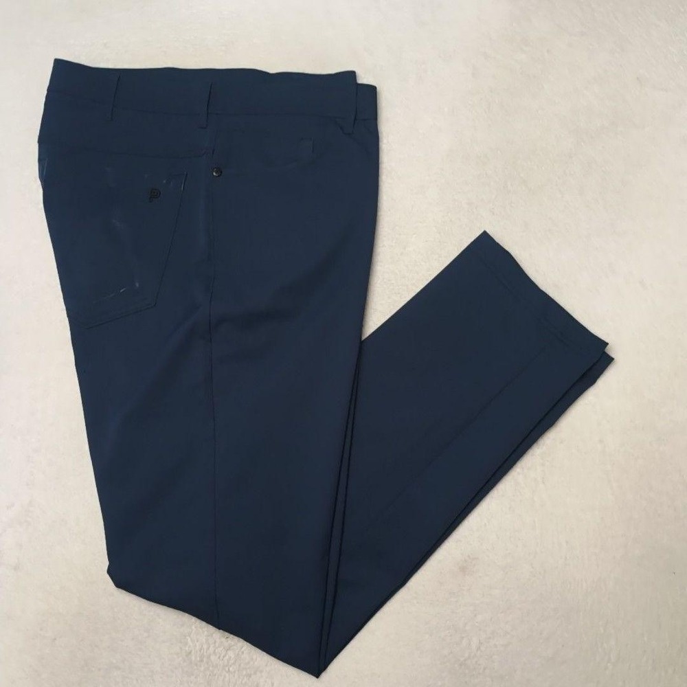 Public Rec Pants Men 34x34 Blue Chino Slim Golf Stretch Performance 5 Pocket
